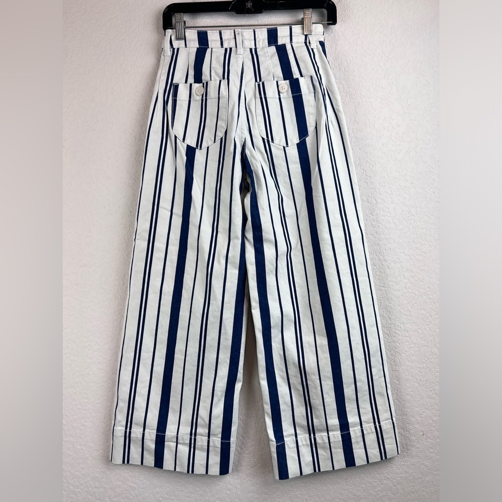 Anthropologie Capitaine striped high waisted Wide leg pants Size 0 - Picture 4 of 9